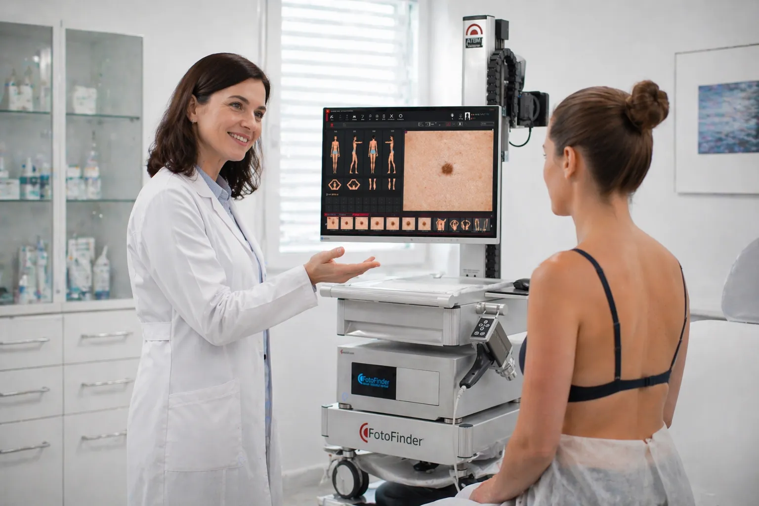 В некоторых клиниках установлена новая система диагностики кожных новообразований с искусственным интеллектом — Fotofinder.