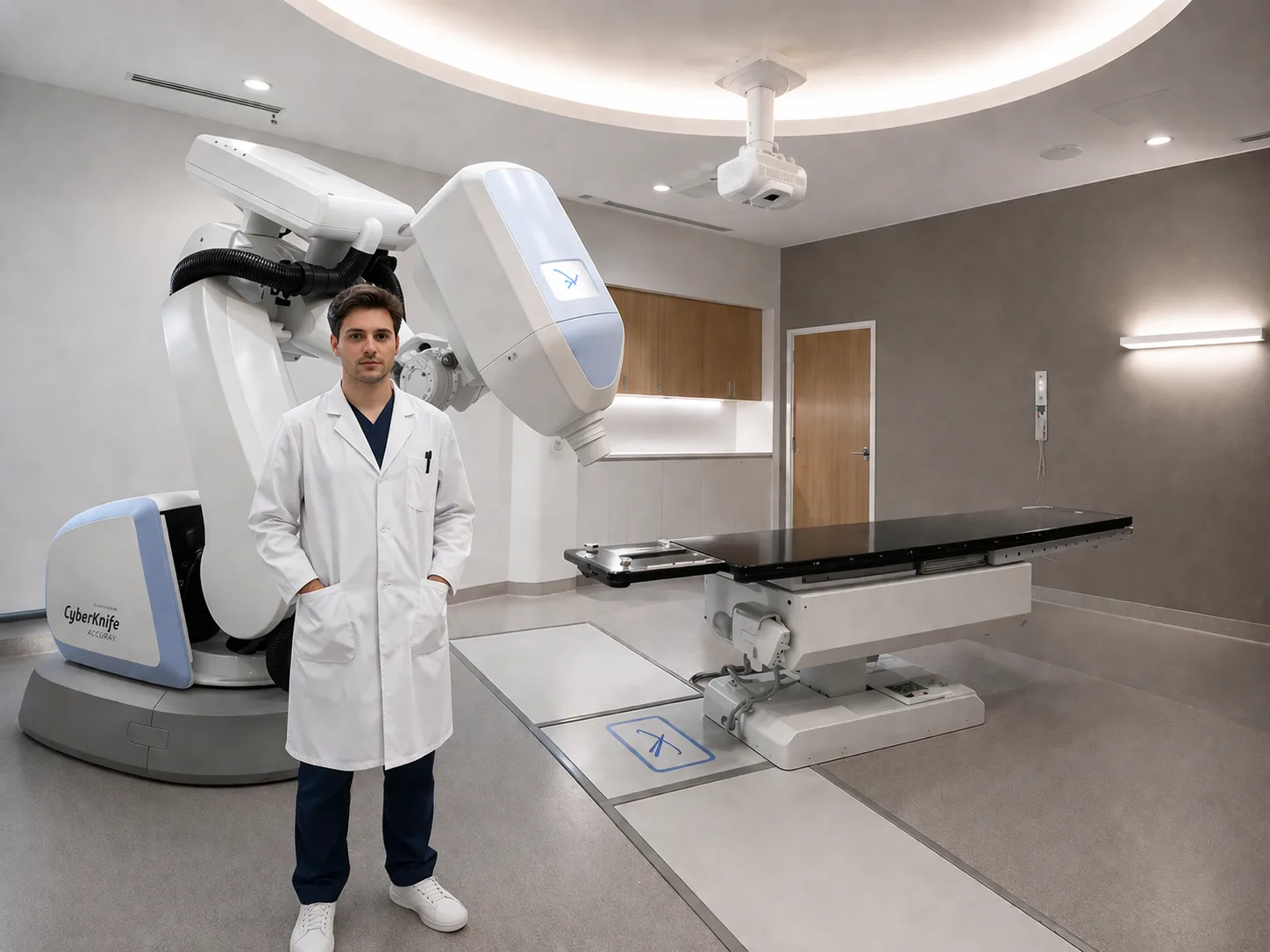 Человек на фоне кибер ножа