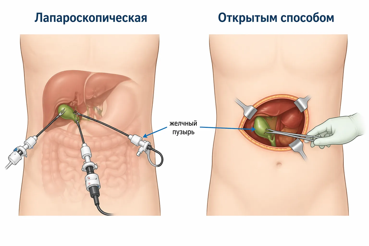 Сравнение хирургических методов удаления желчного пузыря
